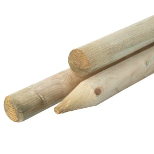 Ronde paal Grenen groen geïmpregn. Ø6x250cm gepunt gekruind